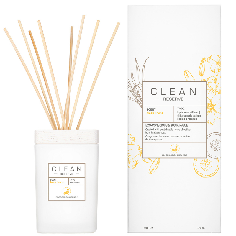 Clean Space Fresh Linens Reed Diffuser, 170 ml Clean Doftpinnar & Doftspridare