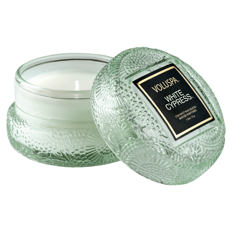 Voluspa Macaron Candle White Cypress 15h