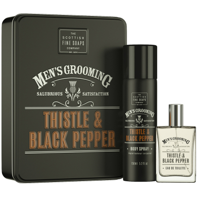 The Scottish Fine Soaps Company Thistle and Black Pepper Fragrance Duo Gift Set (150+50ml)