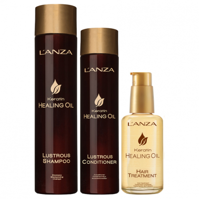 Lanza Keratin Healing Oil Shampoo, Conditioner and Hair Treatment Trio