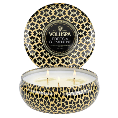 Voluspa Freesia Clementine 3-Wick Tin Candle