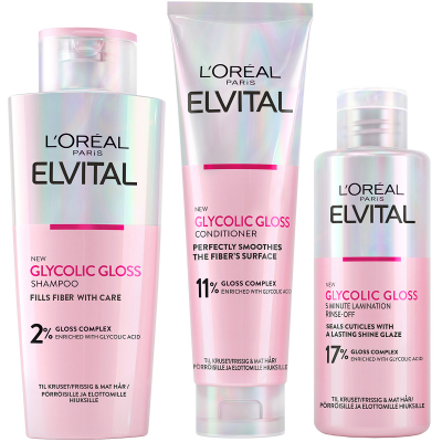 L'Oréal Paris Elvital Glycolic Gloss Trinome Bundle