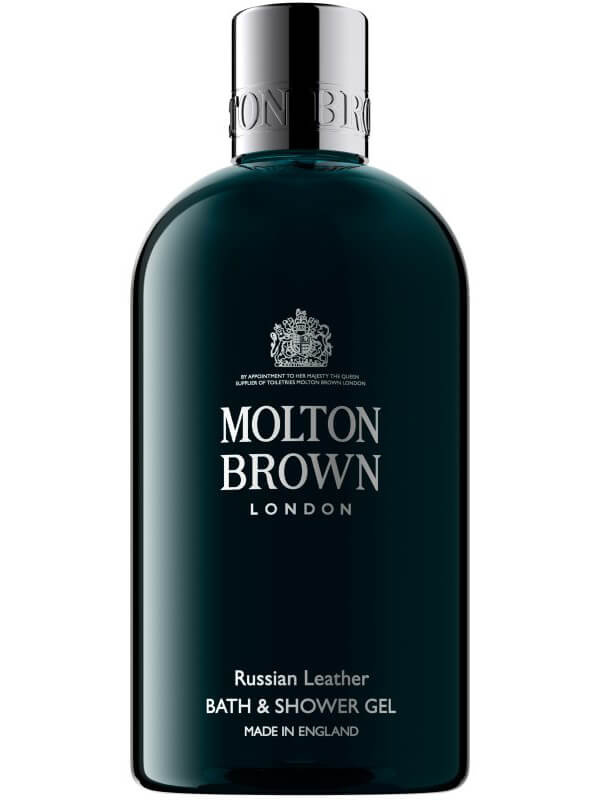 Molton Brown Russian Leather Bath & Shower Gel (300ml) i gruppen Kroppsvård / Kroppsrengöring & scrub / Duschtvål hos Bangerhead (B027052)
