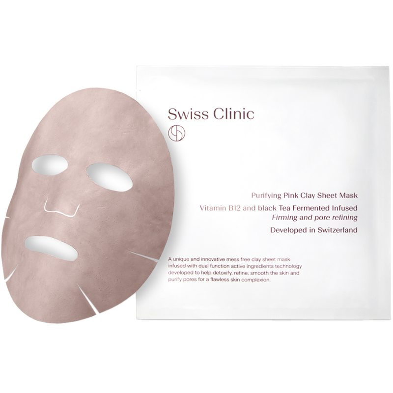 Swiss Clinic Purifying Pink Clay Sheet Mask i gruppen Hudvård / Ansiktsmask / Sheet mask hos Bangerhead (B045150)