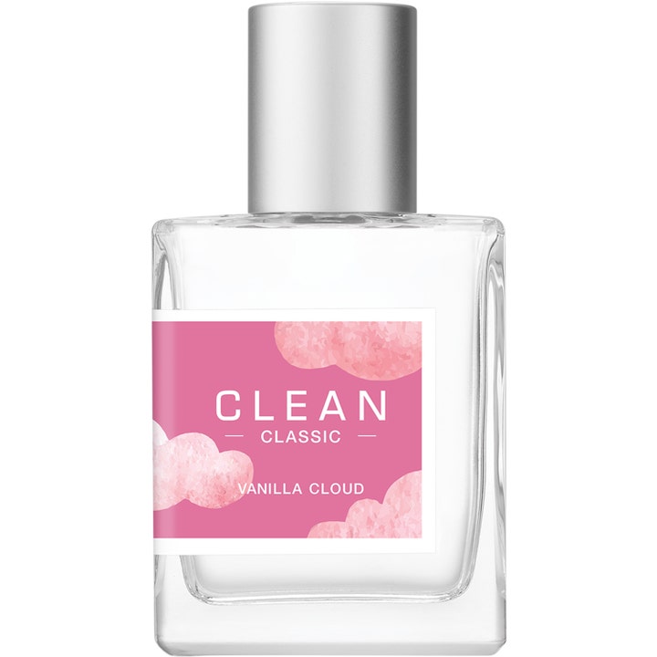 Clean Classic Vanilla Cloud 30 ml clean vaniljparfym i genomskinlig glasflaska med silverkork och rosa etikett
