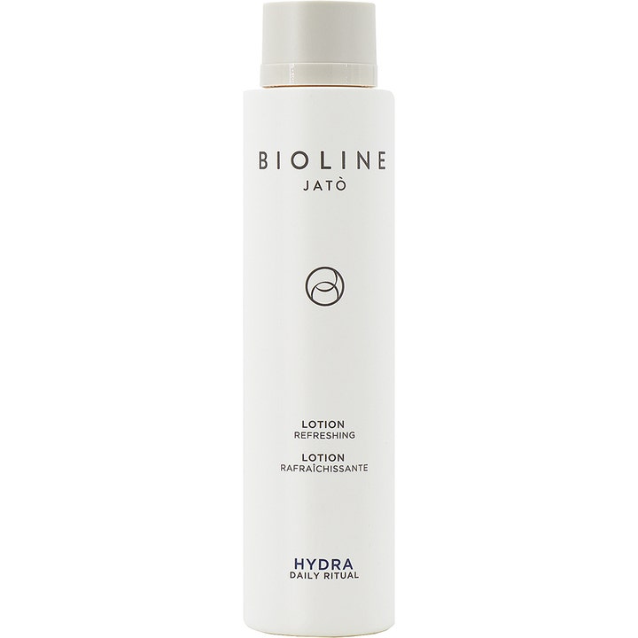 Bioline Jatò Hydra Daily Ritual Lotion Refreshing uppfriskande återfuktande toner i vit flaska med beige skruvkork.