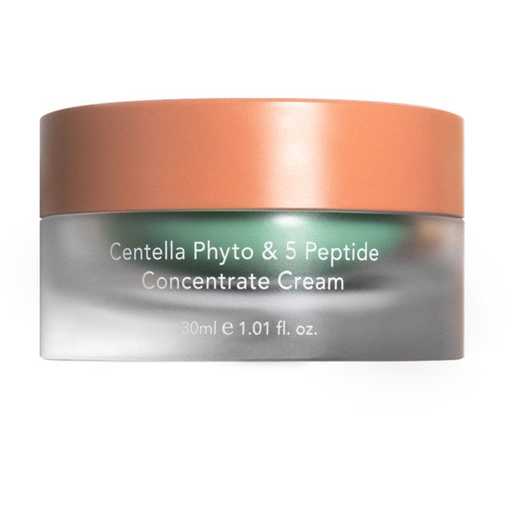 Centella Phyto & 5 Peptide Concentrate Cream 30ml stärkande ansiktskräm i frostad glasburk med kopparfärgat lock