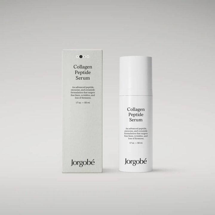 Jorgobé Multi-Peptide Filler Serum 50 ml rynkreducerande filler serum med peptider i vit flaska och ytterkartong