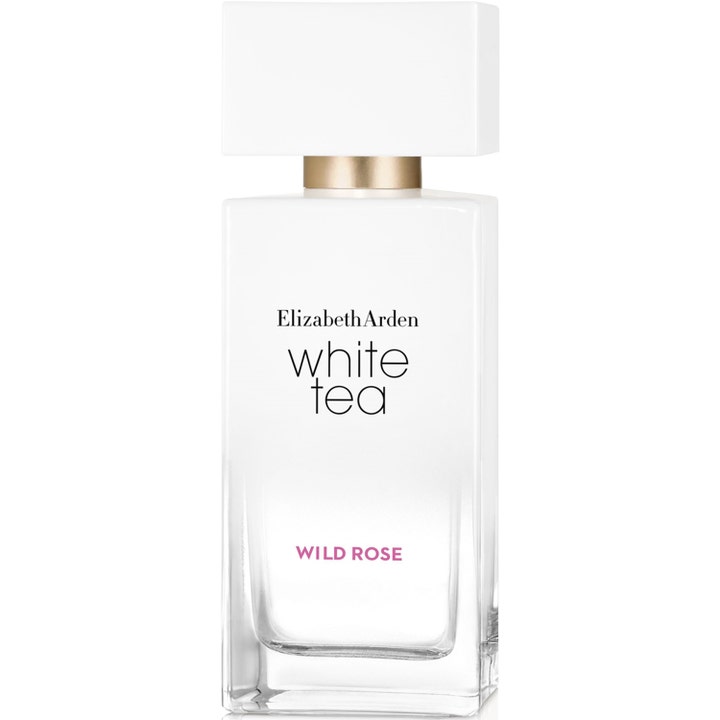 Elizabeth Arden White Tea Wild Rose 50 ml blommig rosparfym i vit och genomskinlig glasflaska med guldhals