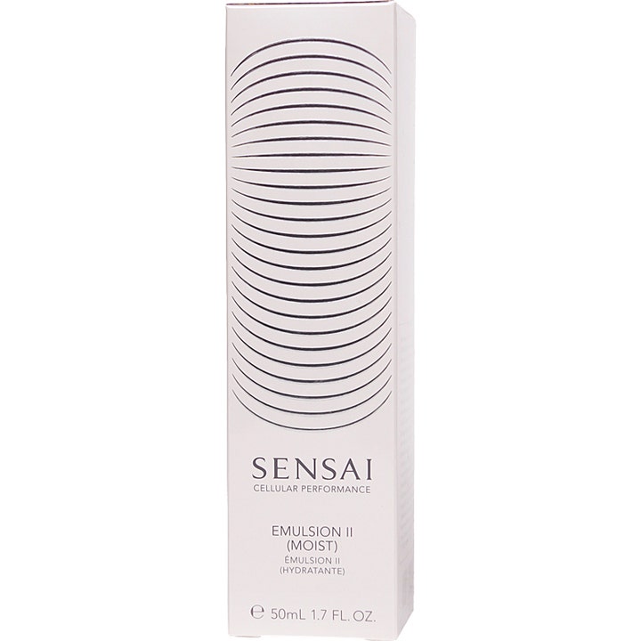 Sensai Cellular Performance Emulsion II Moist 50 ml fuktgivande anti age ansiktskräm i vit kartong med linjemönster