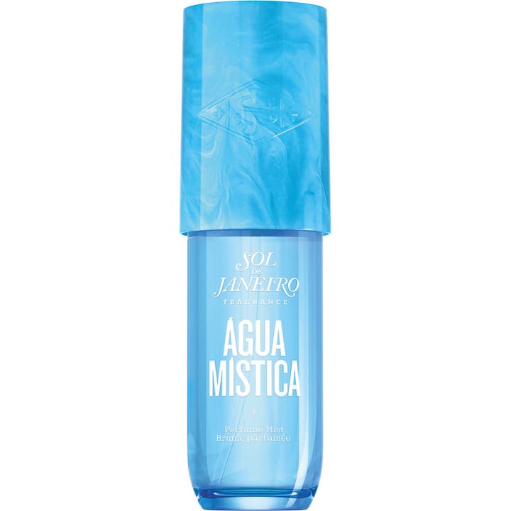Sol de Janeiro Água Mística Perfume Mist Limited Edition 90 ml body mist i ljusblå flaska med marmorerat turkost lock