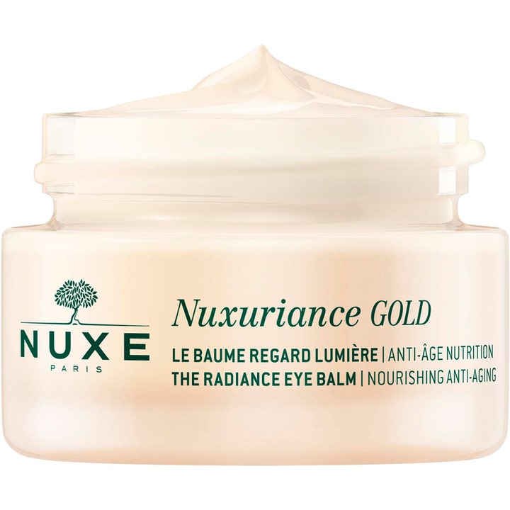 Nuxe Nuxuriance Gold The Radiance Eye Balm 15 ml anti-age ögonkräm guld med rik krämig textur i guldskimrande burk