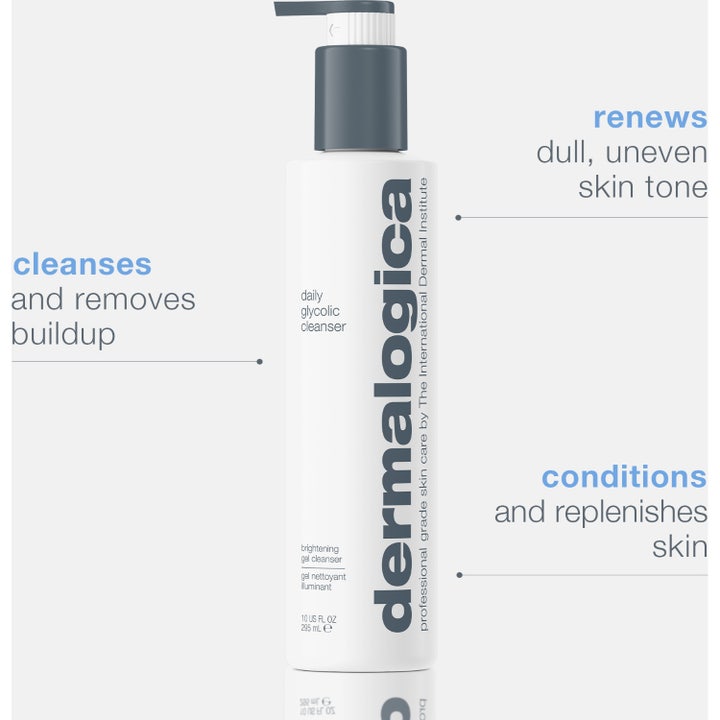 Dermalogica Daily Glycolic Cleanser 150 ml daglig glykolsyra rengöring för jämn hudton där gel pumpas ut i handen.