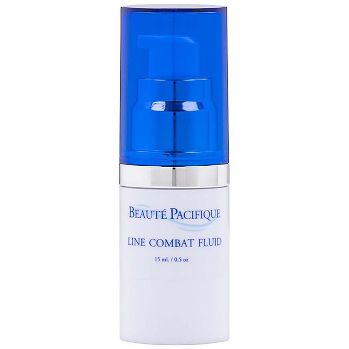 Beauté Pacifique Line Combat Fluid 15 ml rynkbehandling ger anti age behandling ansikte i vit pumpflaska med blått lock