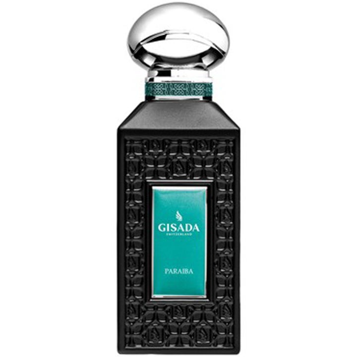 Gisada Luxury Collection Pariba Eau de Parfum 100 ml unisex parfym i svart mönstrad flaska med turkos etikett och silverlock