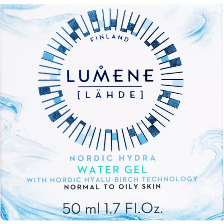 Lumene Nordic Hydra Water Gel 50 ml återfuktande ansiktskräm för normal till fet hy i vit ytterförpackning.