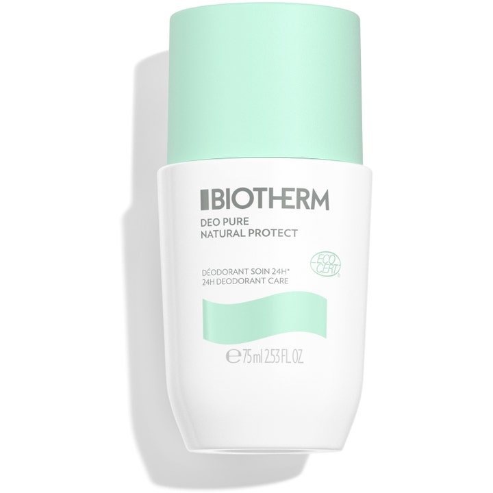Biotherm Deo Pure Roll-On 75 ml är en ekologisk deo biotherm i vit förpackning med mintgrönt lock för 24h vård