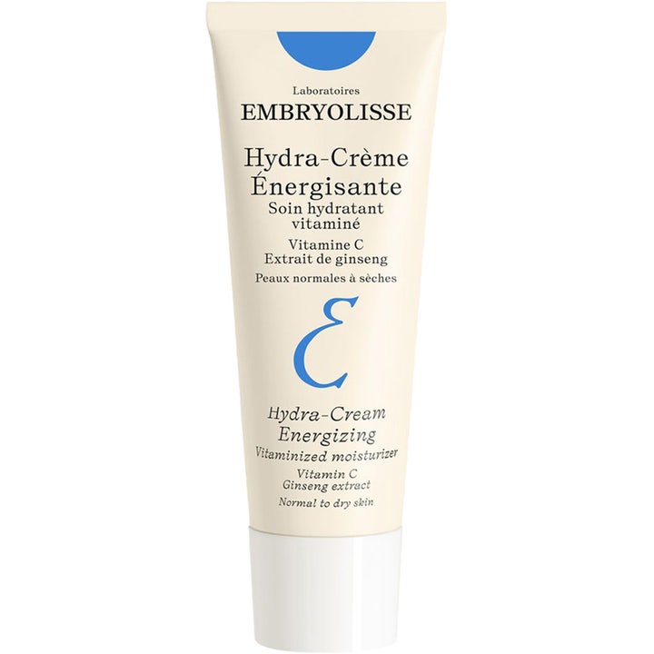 Embryolisse Hydra-Crème Énergisante 40ml återfuktande ansiktskräm med vitamin C i en beige tub med blått E och vitt lock