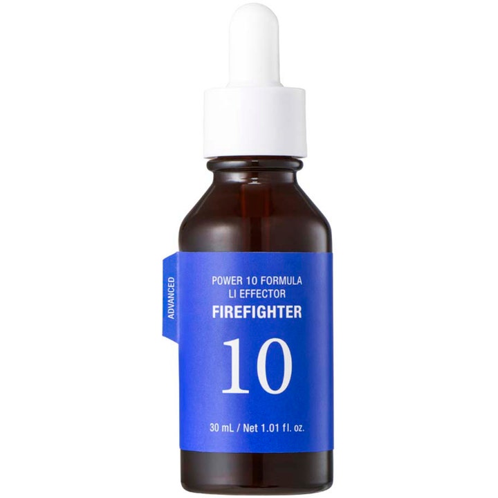 It's Skin Power 10 Formula LI Effector Firefighter 30 ml lugnande it's skin serum i brun glasflaska med blå etikett