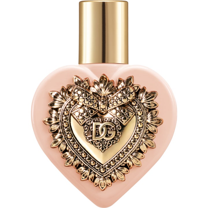 Dolce & Gabbana My Devotion Intense Eau de Parfum 20 ml parfym i hjärtformad ljusrosa flaska med guldigt hjärtemblem