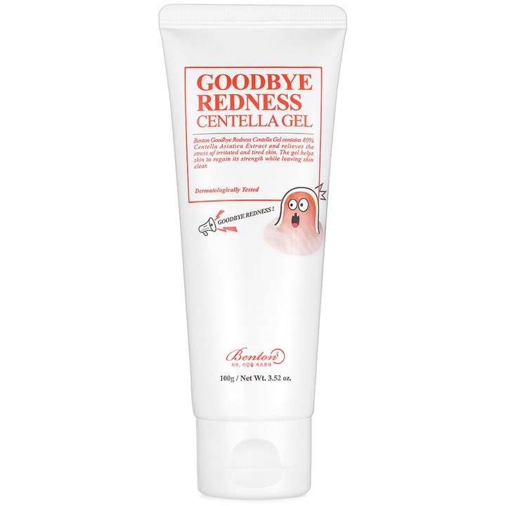 Benton Goodbye Redness Centella Gel 100g lugnande cica gel mot akne rodnad i vit plasttub