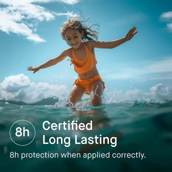 EVY Technology Sunscreen Mousse For Kids SPF50 Duo ger 8h skydd för lekande barn i vatten märkt Certified Long Lasting
