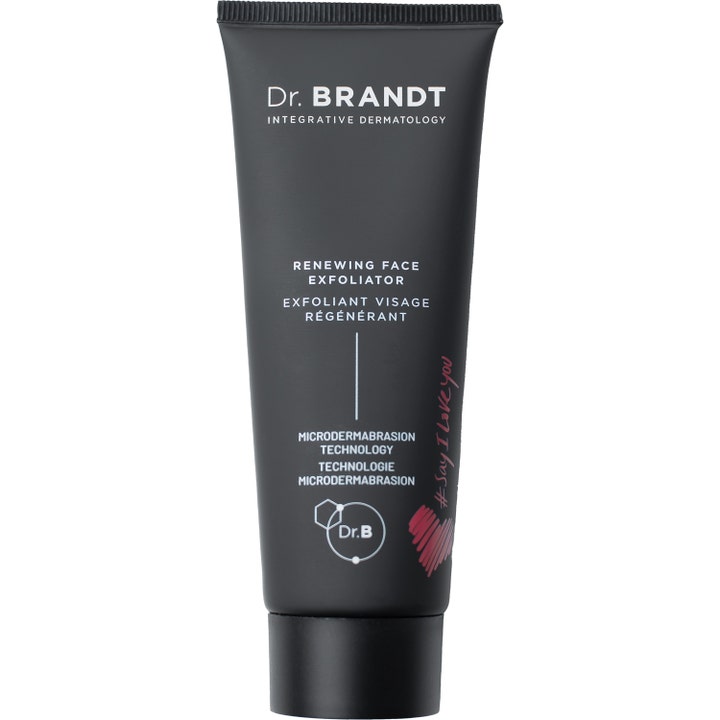 Dr Brandt Renewing Face Exfoliator dr brandt microdermabrasion ansiktspeeling för finare hudstruktur i svart tub med hjärta