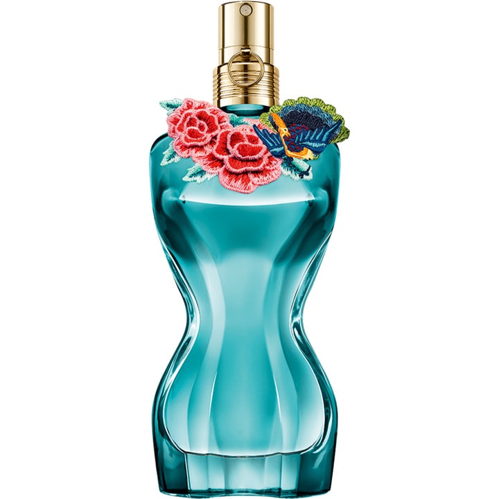 Jean Paul Gaultier La Belle Paradise Garden 50 ml blommig paradis parfym i turkos glasflaska med broderade blommor