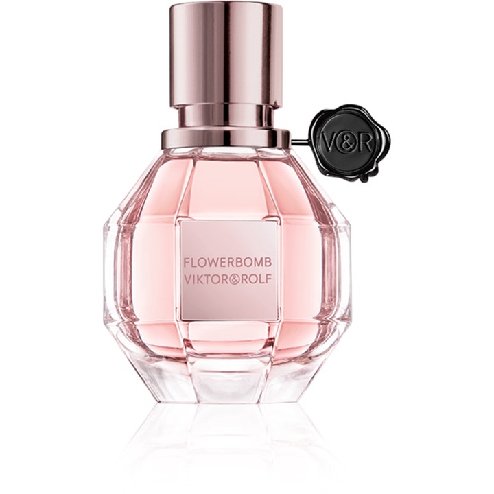 Viktor & Rolf Flowerbomb 30ml Eau de Parfum är en blommig parfym i fasettslipad glasflaska med rosa vätska