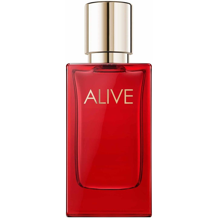 Hugo Boss Alive dam 30 ml blommig eau de parfum i en hugo boss röd parfym flaska med guldlock
