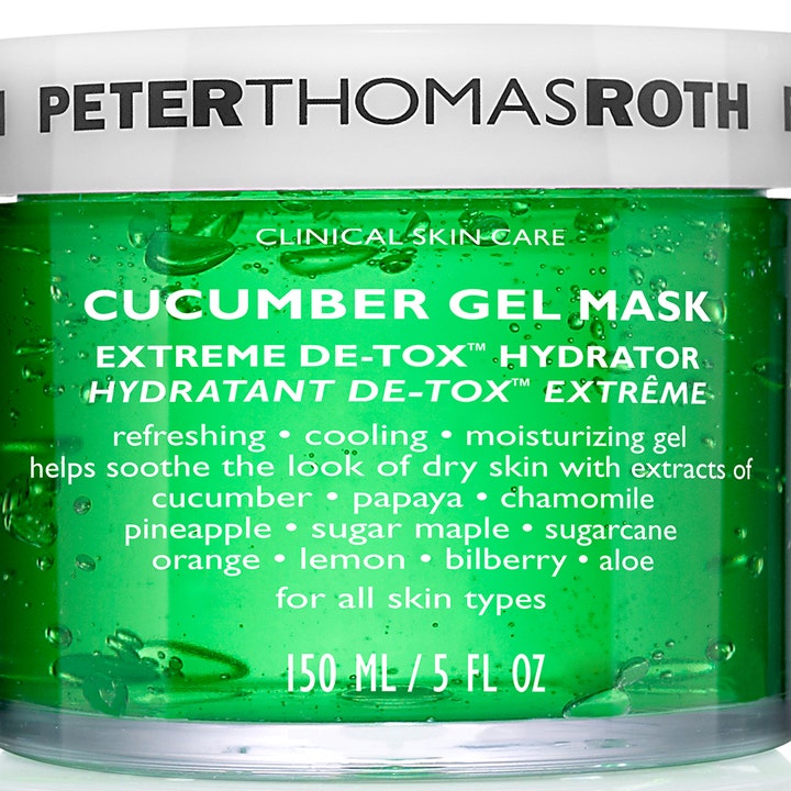 Peter Thomas Roth Cucumber Gel Mask 150 ml kylande ansiktsmask i grön glasburk med vitt lock ger fukt