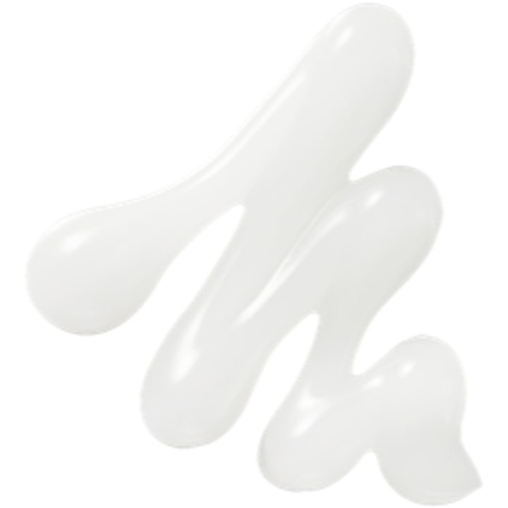 Hyggee Relief Chamomile Cream 85 g lugnande ansiktskräm visar en mjuk och halvgenomskinlig vit geltextur.
