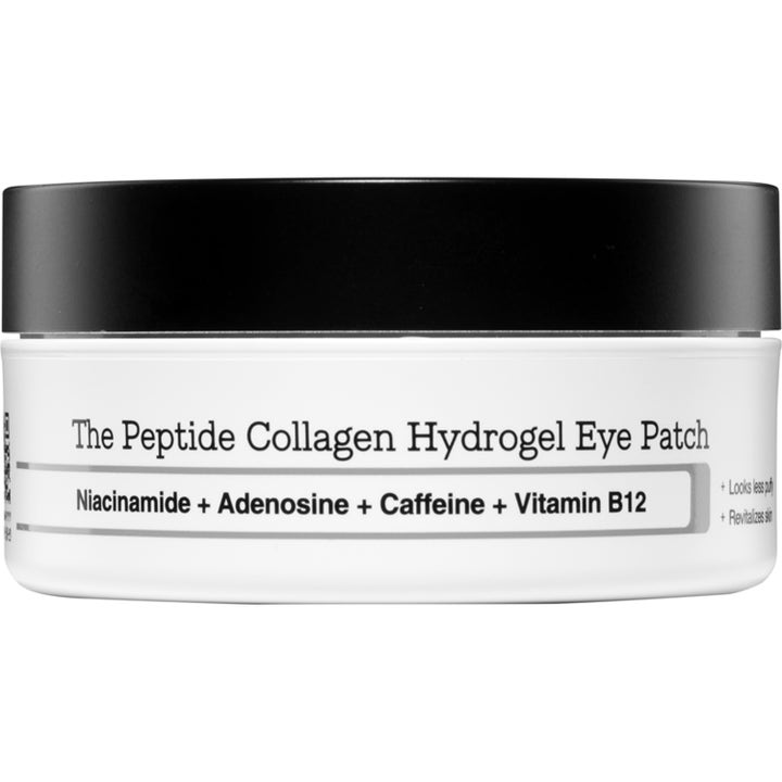 The Peptide Collagen Hydrogel Eye Patch peptidmask i vit burk med svart lock är en uppiggande K-beauty ögonmask.