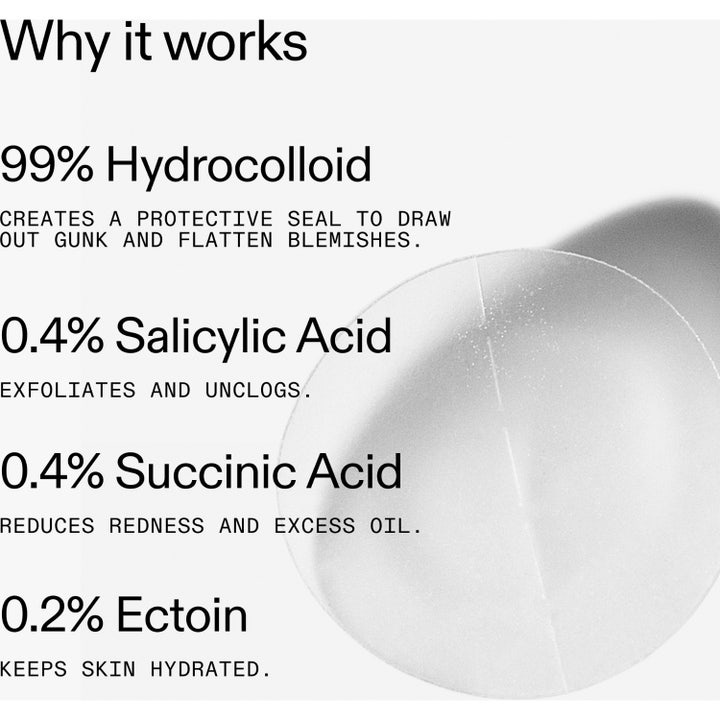 The INKEY List Hydrocolloid Invisible Pimple Patches 22 st salicylsyra plåster med hydrokolloid och ectoin