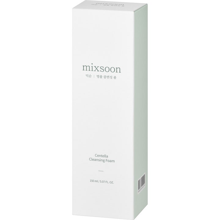 Mixsoon Centella Cleansing Foam 150 ml mild centella ansiktstvätt och skumrengöring i vit ytterkartong