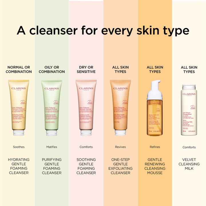 Clarins Soothing Gentle Foaming Cleanser 125 ml lugnande ansiktsrengöring i rosa tub för torr hud