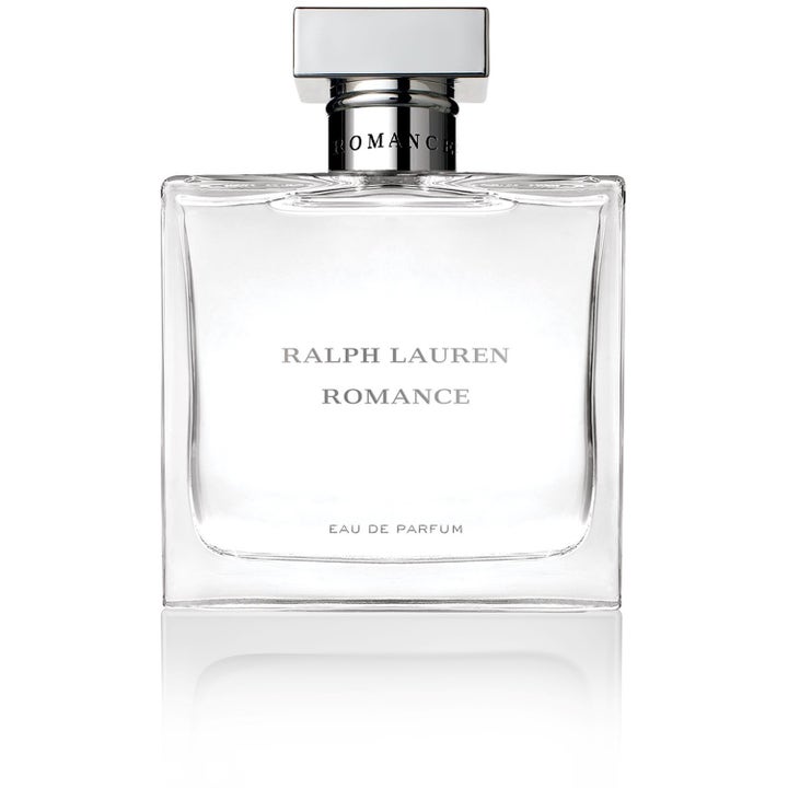 Ralph Lauren Romance Eau de Parfum 100 ml parfym i fyrkantig glasflaska med genomskinlig vätska och silverlock