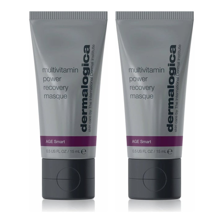 Dermalogica Multivitamin Power Recovery Masque 15 ml reparerande ansiktsmask som ger lyster i två grå tuber med lila band