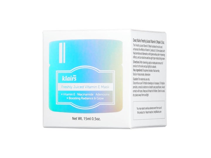 Klairs Freshly Juiced Vitamin E Mask 15 ml ansiktsmask med niacinamid i vit ytterförpackning