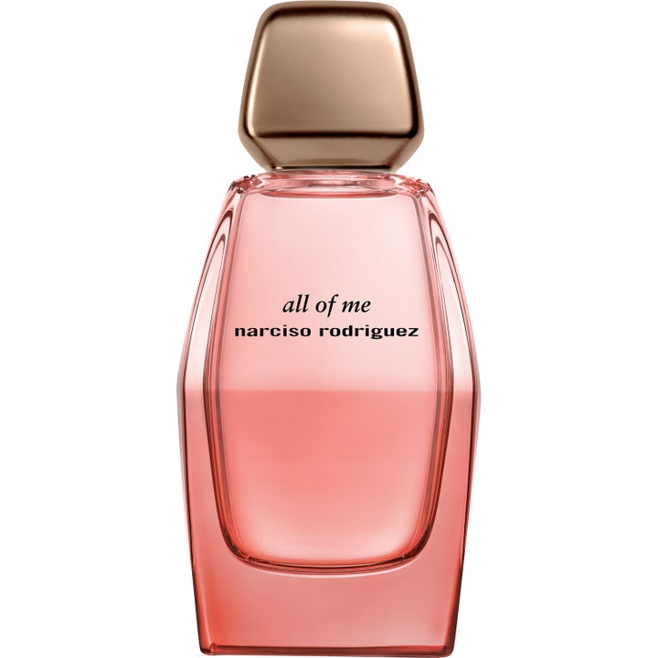 Narciso Rodriguez All Of Me Intense 90ml edp i en rosa prismatisk glasflaska med glänsande roséguldfärgat lock