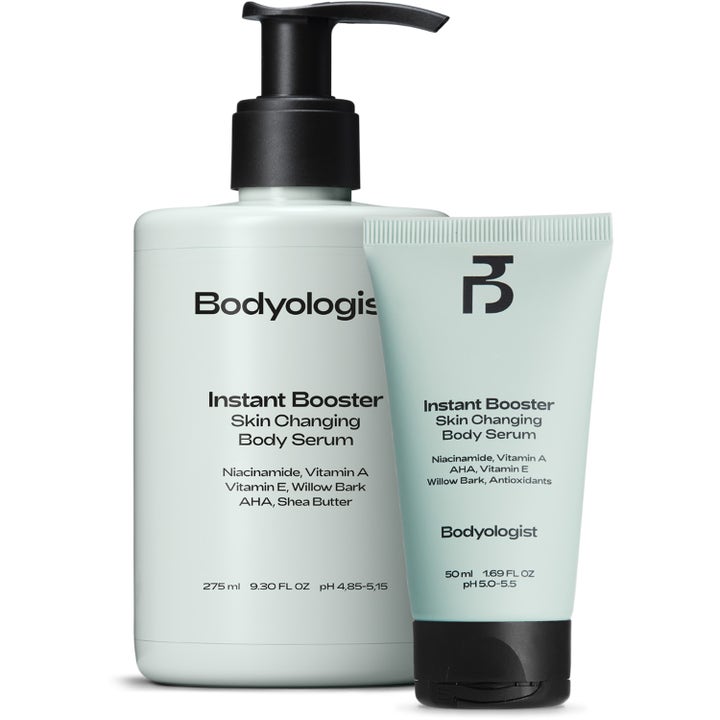 Bodyologist To Stay & To Go Gift Set 1 st kroppsvård med AHA och niacinamid i ljusblå pumpflaska och tub