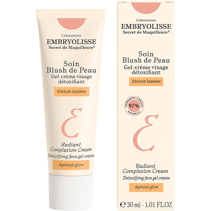 Embryolisse Radiant Complexion Cream 30 ml detoxifierande återfuktande ansiktskräm i beige tub och kartong