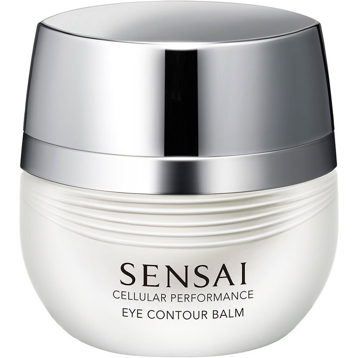 Sensai Cellular Performance Eye Contour Balm 15 ml fuktgivande ögonbalsam mot mörka ringar i vit burk med silverlock