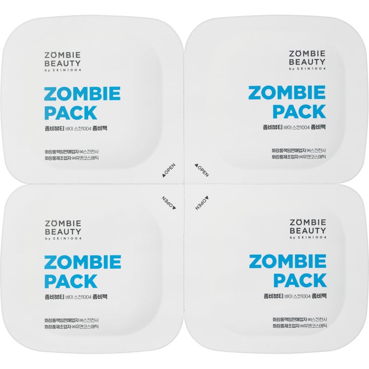 SKIN1004 Zombie Beauty Zombie Pack 8 st koreansk ansiktsmask för porminskning i vita pods med blå text