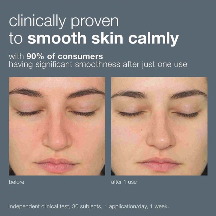 Dermalogica Daily Milkfoliant 13 g havrepeeling ger slät hy i en kliniskt bevisad före och efter-bild efter en användning.