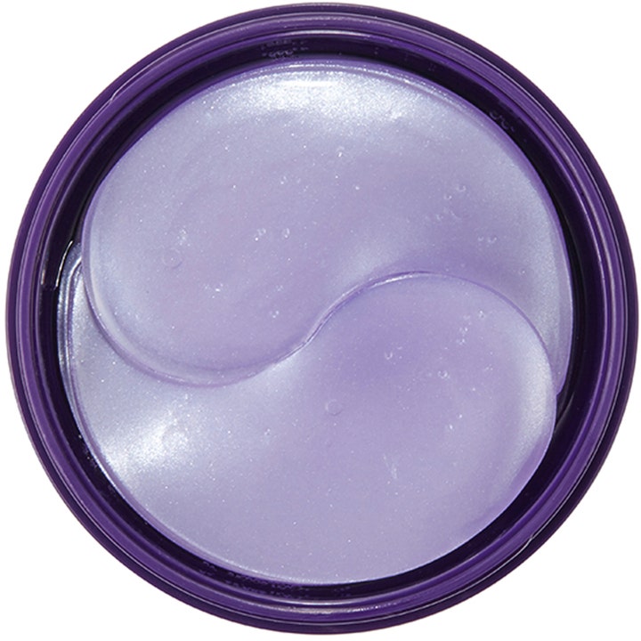 Mizon Collagen Eye Gel Patch 60 st återfuktande ögonmasker med ljuslila skimrande hydrogelpatches i burk