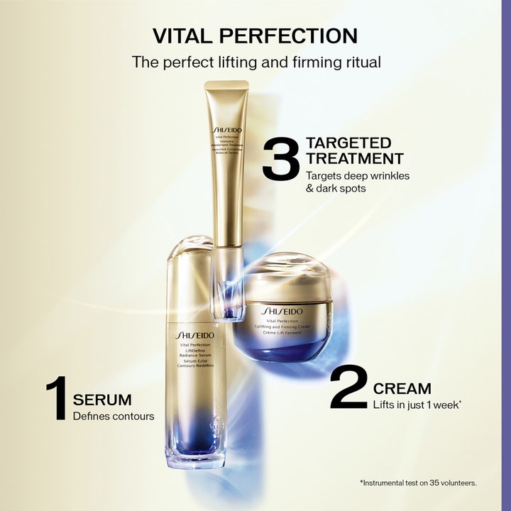 Shiseido Vital Perfection Liftdefine Radiance Serum 40 ml hudvård i en 3-stegsritual som definierar ansiktets konturer