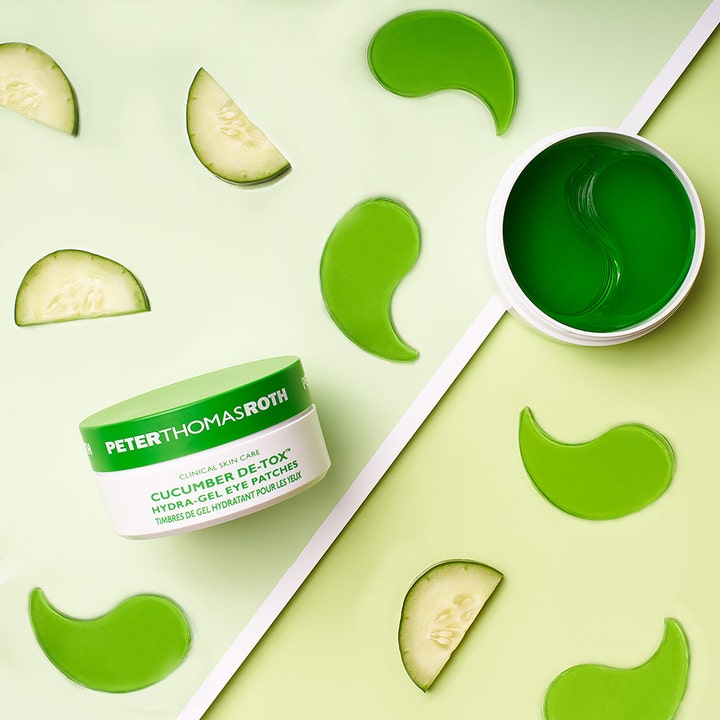 Peter Thomas Roth Cucumber De-Tox Hydra Gel Eye Patches 60 st ögonmask gel med gurkextrakt och gröna gelpatches.
