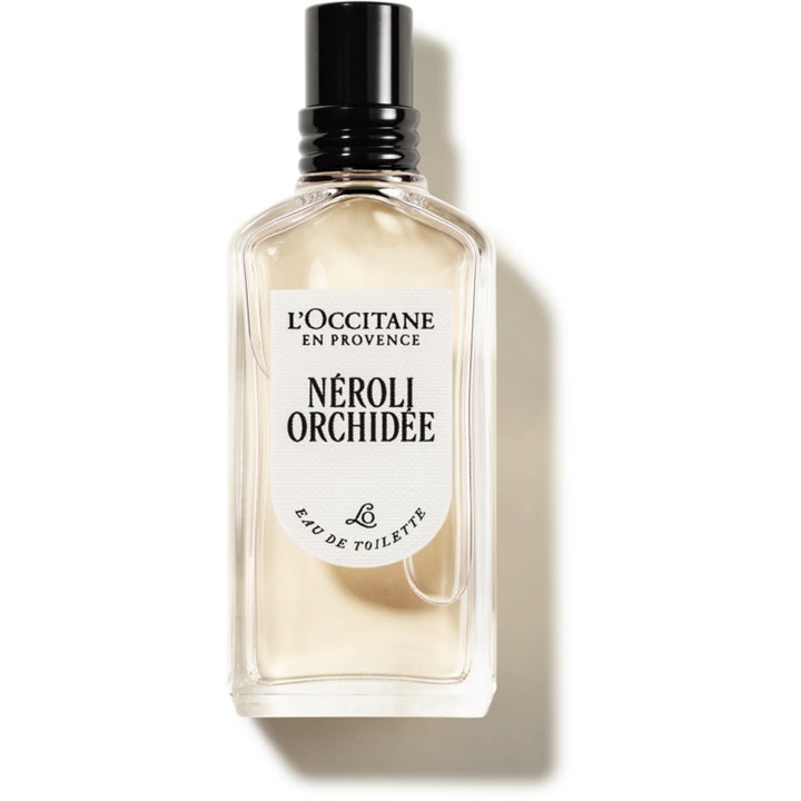 L'Occitane Néroli & Orchidée Eau de Toilette 50 ml blommig neroli parfym i genomskinlig glasflaska med svart lock