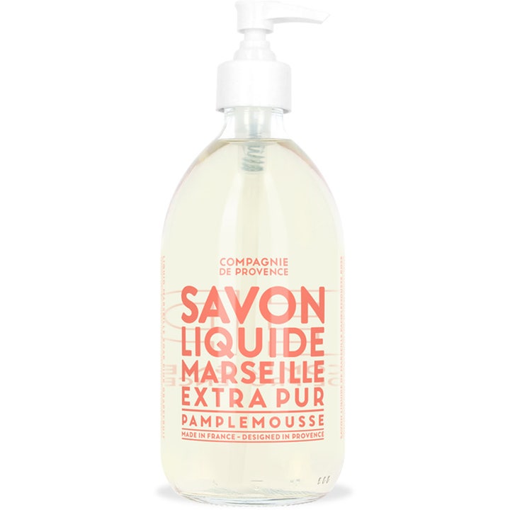 Compagnie de Provence Savon Liquide Marseille 500ml flytande grapefrukt tvål i genomskinlig pumpflaska med vit pump